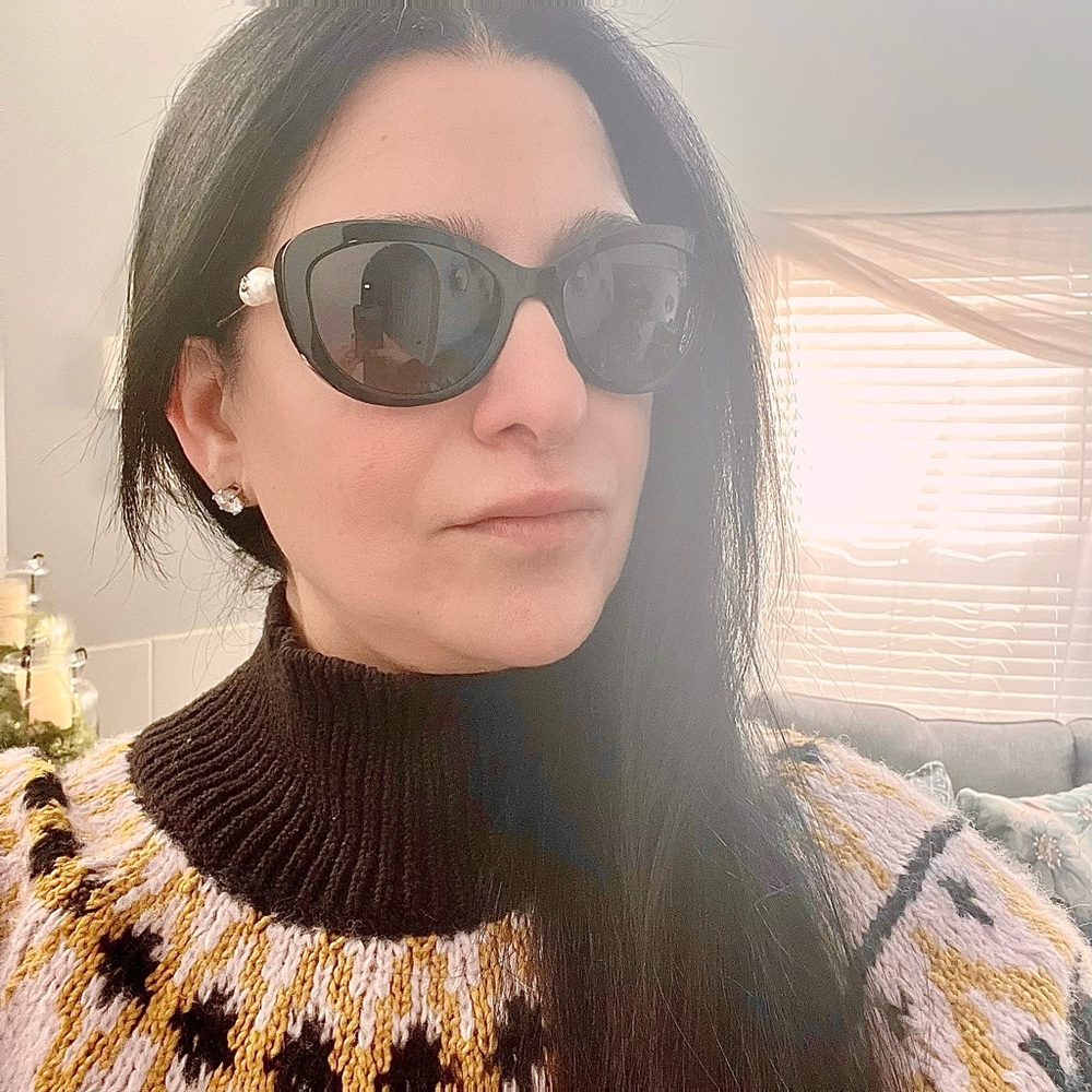 CHANEL SQUARE SUNGLASSES WITH PEARLS
